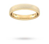 4mm Traditional Court Heavy Diagonal Matt Finish Wedding Ring In 9 Carat Yellow Gold - Ring Size Q