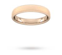 4mm Traditional Court Heavy Matt Finished Wedding Ring In 18 Carat Rose Gold - Ring Size R