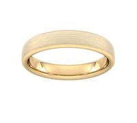 4mm Traditional Court Heavy Matt Finished Wedding Ring In 9 Carat Yellow Gold - Ring Size P