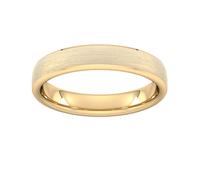 4mm Traditional Court Heavy Polished Chamfered Edges With Matt Centre Wedding Ring In 18 Carat Yellow Gold - Ring Size R