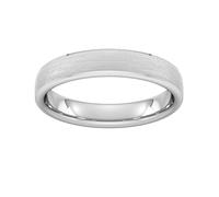 4mm Traditional Court Heavy Polished Chamfered Edges With Matt Centre Wedding Ring In 950 Palladium - Ring Size S