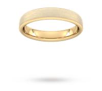 4mm Traditional Court Standard Matt Finished Wedding Ring In 18 Carat Yellow Gold - Ring Size I