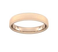 4mm Traditional Court Standard Matt Finished Wedding Ring In 9 Carat Rose Gold - Ring Size P