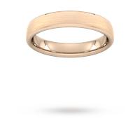 4mm Traditional Court Standard Polished Chamfered Edges With Matt Centre Wedding Ring In 18 Carat Rose Gold - Ring Size T