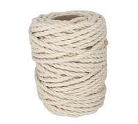 4MM Twisted Cotton Rope. 100% Natural. Strong Cord String for Cooking, Kitchen Storage, Butchers and DIY. Made in Spain. White. 25M.