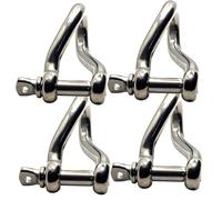 4mm Twisted Shackles Stainless Steel A4-Marine Grade (316) - for connecting Ropes, Anchors and Chains (Pack of 4)