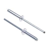 4mm x 10mm Alloyl Blind Rivets, 50 Pack - Rivets for Metal, Blind Rivet, Dome Head Rivet, Aluminium Body and Steel mandre Pop Rivets for Car Body, Metal Fastening, Leather, - Push Rivets