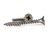 4mm x 16mm General Purpose A2 Stainless Steel Countersunk Wood Screws Pozi Drive Chipboard Screws 1000 pcs B09B
