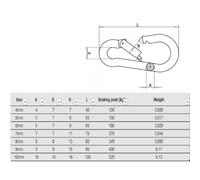 (4mm x 40mm, Carabina_4m_Ba_1) CARABINER CLIP ~ Choose: BASIC, or SCREW LOCK ~ Large & Small ~ HEAVY DUTY!