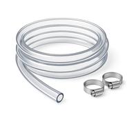 4mm x 6mm Clear PVC Tubing Pipe Hose for Home Garden Watering Pump Transfer with 2 Clips 0.5 Metre (1.64 Ft)