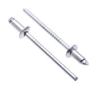 4mm x 8mm A2 Stainless Steel Blind Rivets, 100 Pack - Aisi 304 Rivets for Metal, Blind Rivet, Dome Head Blind Rivet, Pop Rivets for Car Body, Metal Fastening, Leather, - Push Rivets