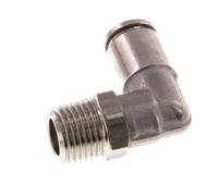 4mm x R1/8'' 90deg Elbow Push-in Fitting with Male Threads Stainless Steel FKM Rotatable