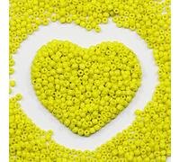 4mm Yellow Seed Beads for Jewelry Making 110 Grams About 1600pcs,6/0 Glass Craft Beads for Making Earrings, Bracelets, Pendants, Waist Jewelry, DIY Handmade Seed Beads（Yellow）