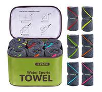 4monster 4 Pack Microfiber Bath Towel Camping Towel Swimming Towel Sports Towel with Accessory Bag, Quick Dry & Super Absorbent for Travel Gym, Suitable for Adults Kids Family, 24 X 48 Inch