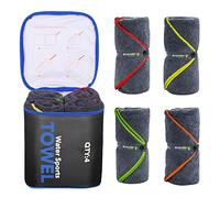 4Monster 4 Pack Microfiber Camping Towel Quick Dry,Super Absorbent Travel Towel Portable Swimming Towel with Waterproof Towel Bag, Lightweight Boat Towel for RV Sport Gym Beach Pool Family Trip