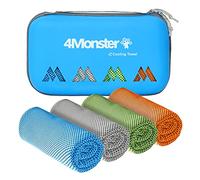 4Monster Cooling Towel [4 Pack],Microfiber Ice Towel Soft and Breathable,Chilly Towel for Neck Stay Cold for Gym,Yoga, Sport, Running, Workout,Camping, Fitness(40 x 12 inches, Multi Color)