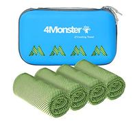 4Monster Cooling Towel [4 Pack],Microfiber Ice Towel Soft and Breathable,Chilly Towel for Neck Stay Cold for Gym,Yoga, Sport, Running, Workout,Camping, Fitness(40 x 12 inches, Green)