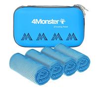 4Monster Cooling Towel [4 Pack],Microfiber Ice Towel Soft and Breathable,Chilly Towel for Neck Stay Cold for Gym,Yoga, Sport, Running, Workout,Camping, Fitness(40 x 12 inches, Blue)