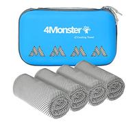 4Monster Cooling Towel [4 Pack],Microfiber Ice Towel Soft and Breathable,Chilly Towel for Neck Stay Cold for Gym,Yoga, Sport, Running, Workout,Camping, Fitness(40 x 12 inches, Gray)