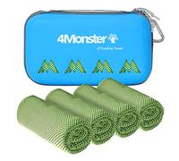 4Monster Cooling Towels for Neck and Face, 4 Pack Cooling Towels for Hot Weather (100x30cm), Soft Breathable Chilly Towels, Ice Towels for Golf, Gym, Yoga, Sports, Camping, Running, Cycling, Green