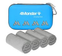 4Monster Cooling Towels for Neck and Face, 4 Pack Cooling Towels for Hot Weather (100x30cm), Soft Breathable Chilly Towels, Ice Towels for Golf, Gym, Yoga, Sports, Camping, Running, Cycling, Grey