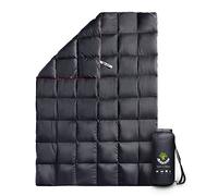 4Monster Down Blanket lightweight, Compact Outdoor Camping Blanket Super Warm, Waterproof Packable Blanket for Travel, Picnics, Camping, Hiking (Grid-black, S: (127 * 178 cm))