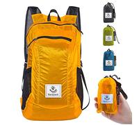 4Monster Durable Packable Backpack - Ultra Lightweight Water Resistant Foldable Outdoor Daypack Collapsible for Day Hiking, Travel (Orange)