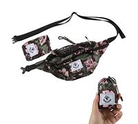4Monster Hiking Waist Packs Portable,Water Resistant Fanny Bag with Adjustable Strap,Lightweight Crossbody Chest Bag Slim Bag, Flower Pink, 2L US, Classic