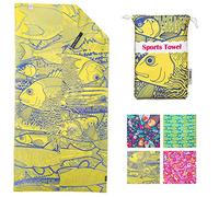 4Monster Microfiber Beach Towel for Travel - Quick Dry Super Absorbent Lightweight Towel for Swimmers, Sand Free Towel, Beach Towels for Kids & Adults, Pool, Swim, Water Sports, 63x31