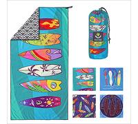 4Monster Microfiber Beach Towel with carry bag Sand Proof Travel Towel Quick Dry Lightweight Towel for Hiking Yoga Gym Sports Swimming Camping Fitness Bath