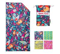 4Monster Microfiber Beach Towel with carry bag Sand Proof Travel Towel Quick Dry Lightweight Towel for Hiking Yoga Gym Sports Swimming Camping Fitness Bath