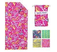 4Monster Microfiber Beach Towel with carry bag Sand Proof Travel Towel Quick Dry Lightweight Towel for Hiking Yoga Gym Sports Swimming Camping Fitness Bath