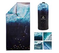 4Monster Microfiber Beach Towel with carry bag Sand Proof Travel Towel Quick Dry Lightweight Towel for Hiking Yoga Gym Sports Swimming Camping Fitness Bath