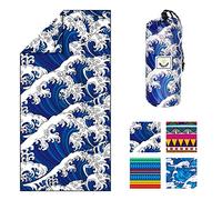 4Monster Microfiber Beach Towel with carry bag Sand Proof Travel Towel Quick Dry Lightweight Towel for Hiking Yoga Gym Sports Swimming Camping Fitness Bath