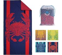 4Monster Microfibre Beach Towel, Ultra Light, Sand-Repellent Towel, Quick-Drying, Absorbent Sports Towel for Beach, Pool, Water Sports, Yoga, Fitness (Rainbow D, 80 x 160 cm)