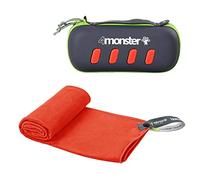 4Monster Microfibre Towels in 7 Colours, Absorbent Sports Towel, Ultra Light, Quick-Drying Travel Towel for Fitness, Sports, Sauna, Yoga, Travel, Red, 70 x 135 cm (L)