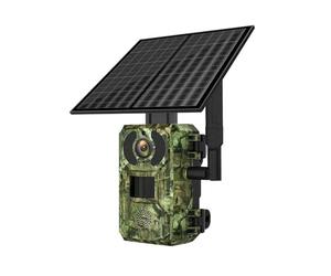 4MP 4G 6W Solar Camera Hunting Trail Camera Two Way Audio PIR Sensing Infrared Night Vision Motion Detection Wildlife Cam(Camera 64GB)