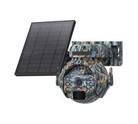 4MP 4G Solar Security Cameras WIFI Wireless Outdoor 2K 360° View Animal Monitoring Camouflage Color Battery PTZ Camera(WIFI Camera add 32GB)
