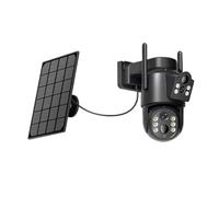 4MP/8MP 4K HD Solar WiFi Camera Outdoor Built-in Battery Dual Lens 2K Security Camera Solar Panel Wireless Video Surveillance(8MP Add 64G Card)