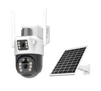 4Mp Dual Lens Solar 4G PTZ Security Camera With Color for Night Vision Auto Tracking Human Detection IP66 Waterproof Outdoor Surveillance System(WIFI Camera)