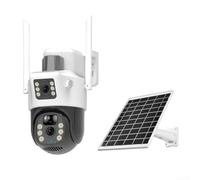 4MP Dual Lens Solar Security Camera, 4G PTZ IP CCTV with Color For Night Vision, Human Detection Auto Track, Weatherproof Outdoor Surveillance Cam(4G Camera)