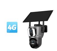 4MP UHD Dual Screen Linkage Solar Camera Outdoor 4G Dual PIR Detection Human Auto Tracking Solar Security Camera(4MP 4G No Card)