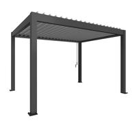 4mx3m Biohort Metal Pergola - Metallic Dark Grey with Metallic Silver Roof Louvres