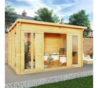 4mx3m Mercia Studio Pent Log Cabin - 44mm Logs
