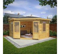 Mercia 4m x 4m 44mm Corner Cabin, Brown