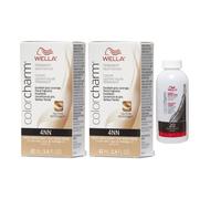(4NN+4NN+Developer (Vol. 20) 3.6oz) Wella Color Charm Permanent Liquid Haircolor