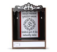 4OUR FAITH Artisan Wooden Mandir Temple | Decorative Indian Pooja Cabinet for Spiritual Rituals & Pooja Mandir with Beautiful Craftsmanship for Home Use & Home Blessings