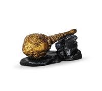 4OUR FAITH Bahubali Hanuman Statue in Brass Finish | Handmade Bajrang Bali Idol | Hindu Monkey God Idol for Car, Office and Home Decor | 10 cms | Gifting Purpose (Lord Hanuman Statue) - Pack of 1