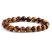 4our Faith Bracelets for Men Christmas Gifts - 8mm Natural Tiger Eye Bracelet double string | Matte Agate, Elegant and Eye-Catching Volcanic Glass | Certified Quality | Unisex - 100% Natural - Pack Of