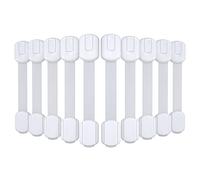4our Kiddies Child Safety Cupboard Locks Child Locks(10 Locks+6 Replacement 3M Stickers), Easy to Install, Adjustable& No Damage for Drawers, Cabinets, Fridge, Effective Baby Locks for Baby Proofing